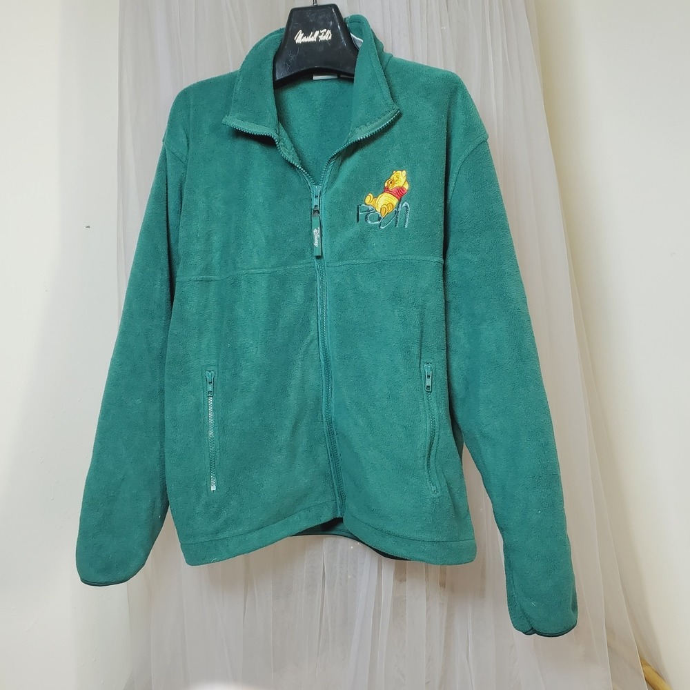 Disney Store WINNIE The POOH Fleece Full Zip Jacket XL Kidcore Athleisure Casual